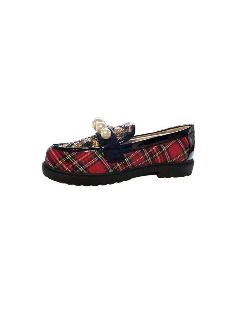 Betsey Johnson Harlo Loafer Size 5 Red Plaid Platform